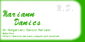 mariann danics business card